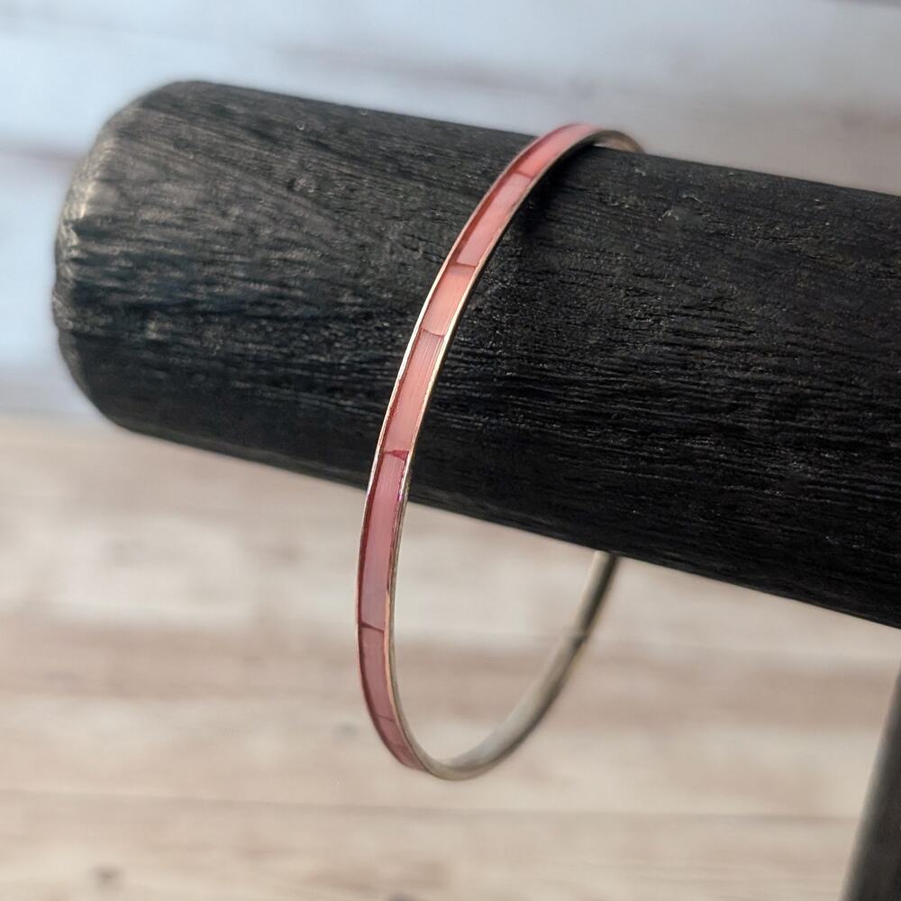 Vintage Bracelet Very Thin Bangle - Red Tones